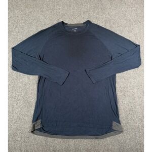 Dagsmejan Men's Pullover Crew Neck Casual Raglan Long Sleeve T-Shirt Blue 2XL